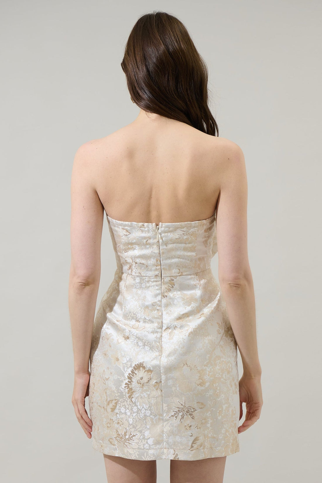 Jacquard Bow Cream Dress