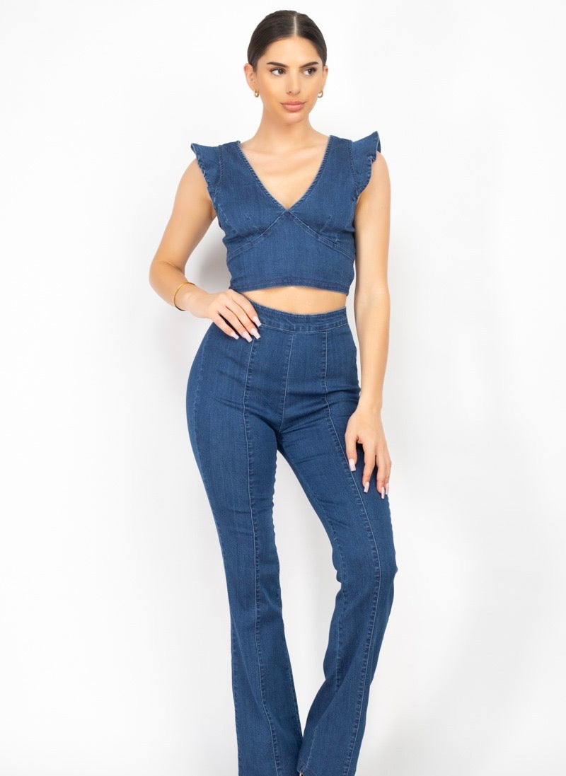 Denim Pant set