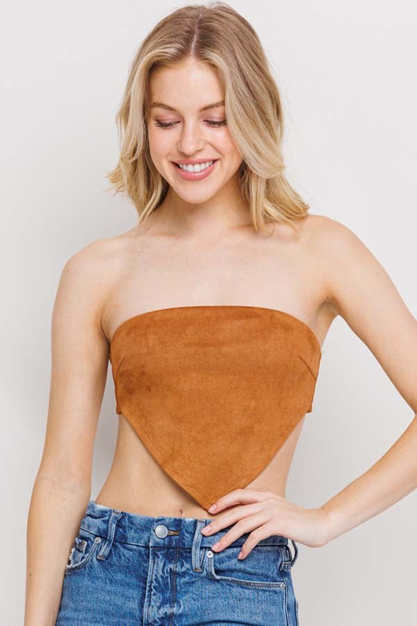 Suede Bandeau Top