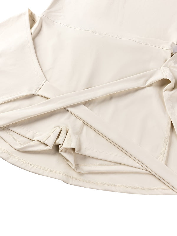 Cream Match Front Tie Romper