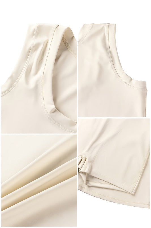 Cream Match Front Tie Romper