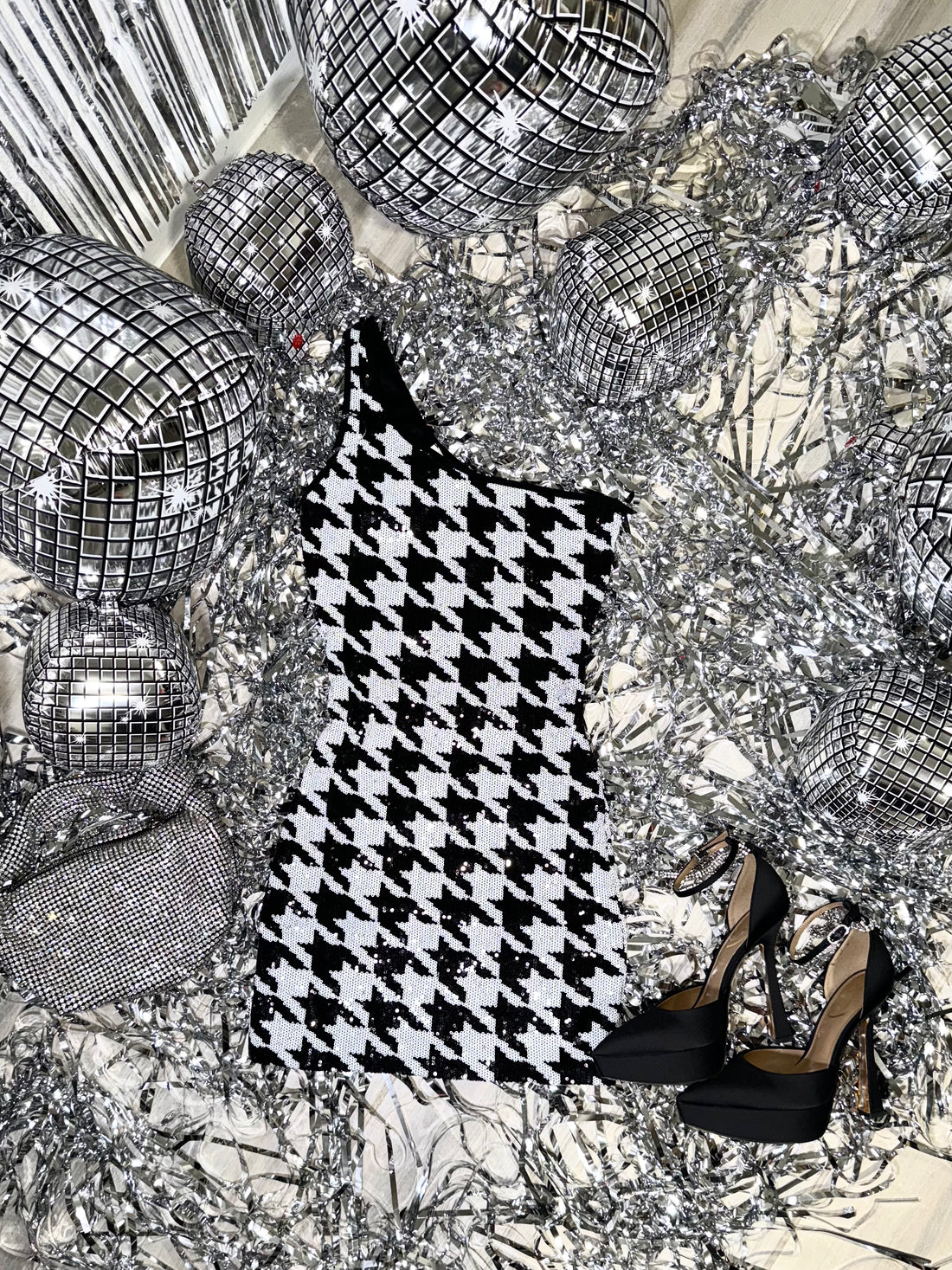 sequin houndstooth dress Sequin Houndstooth Dress