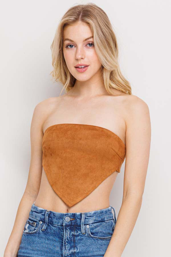 Suede Bandeau Top