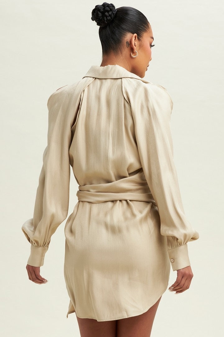 Cold Shoulder Belted Dress Cold Shoulder Belted Dress