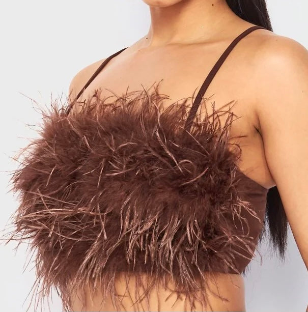 Feather Crop Top