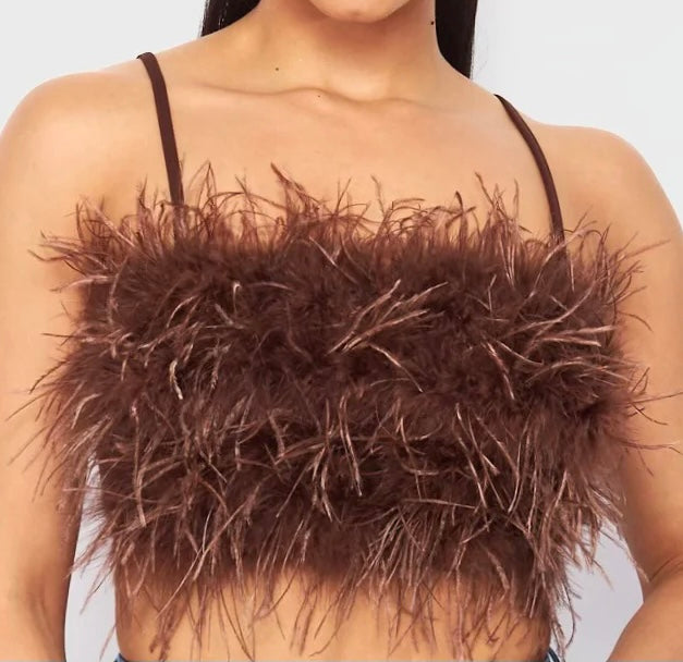 Feather Crop Top