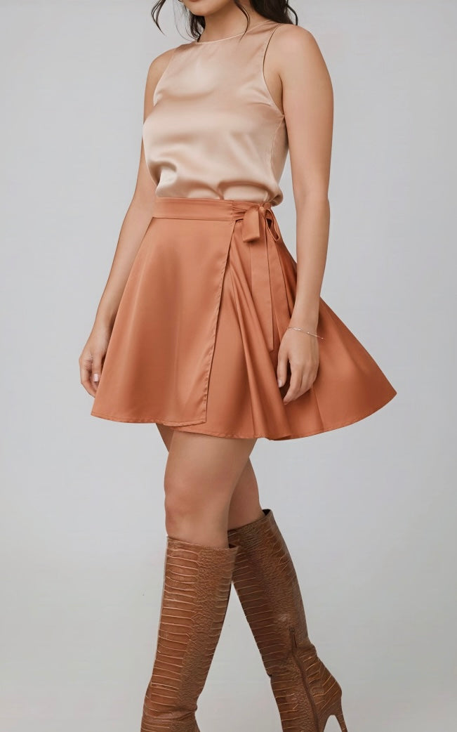 Wrap Style Mini Skirt