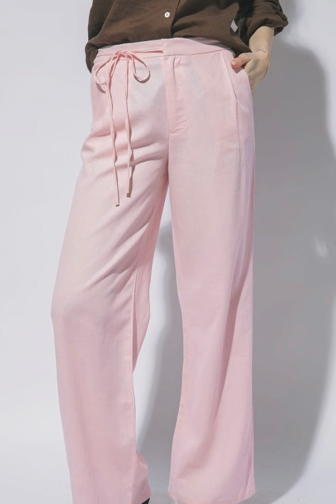 Lt. Pink Linen Trousers