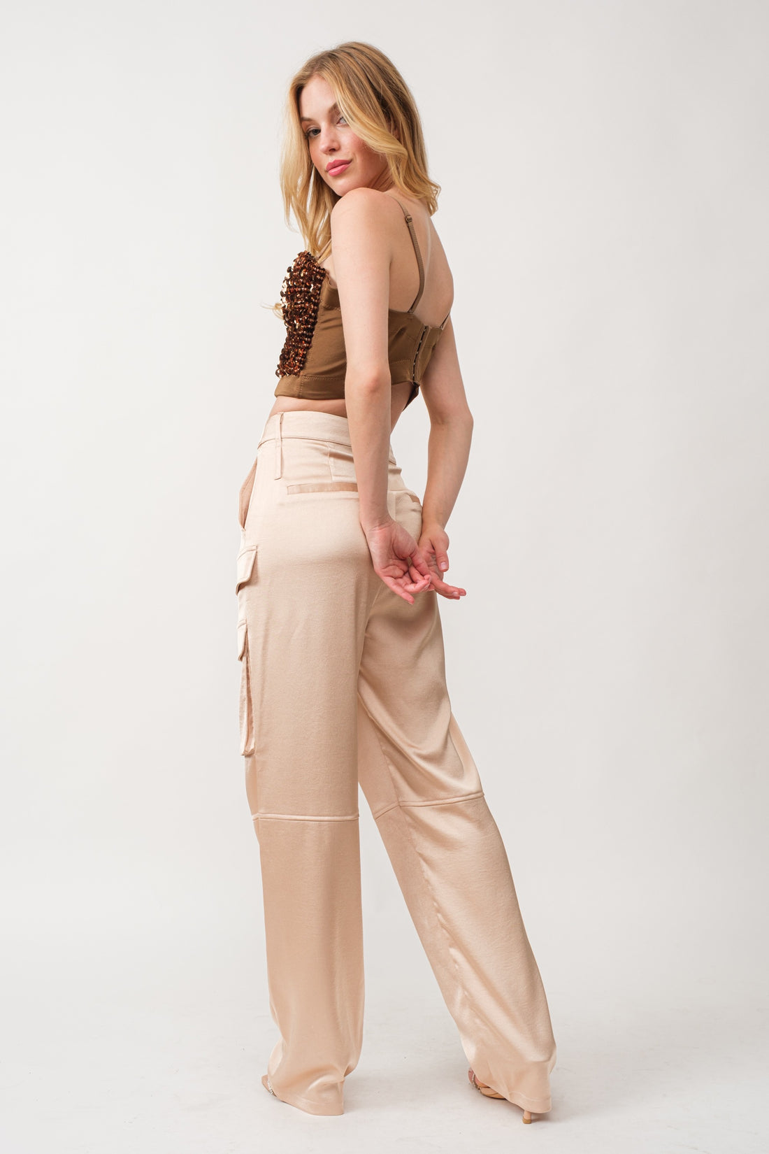 Satin Cargo Pant