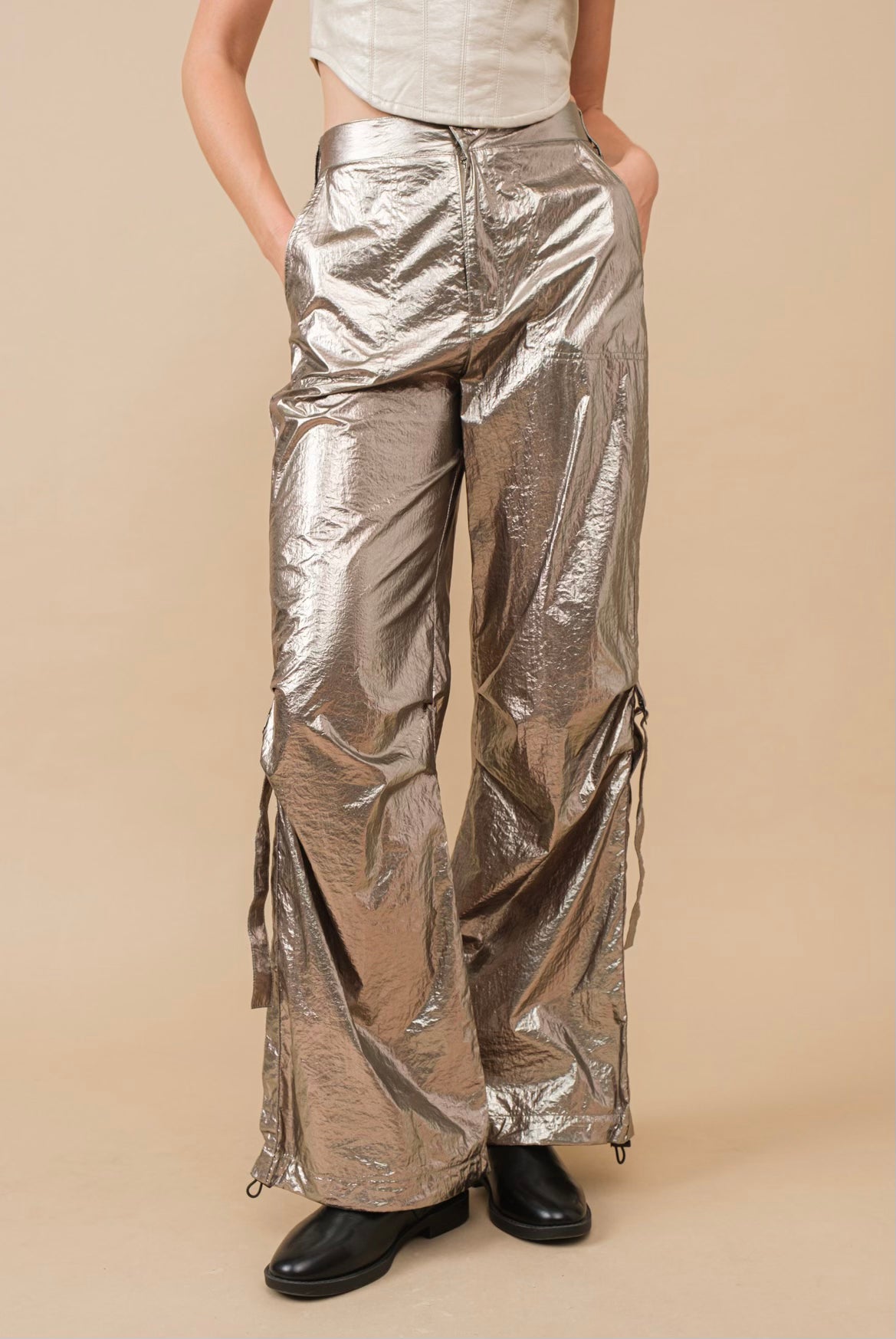 Metallic Cargo Pant