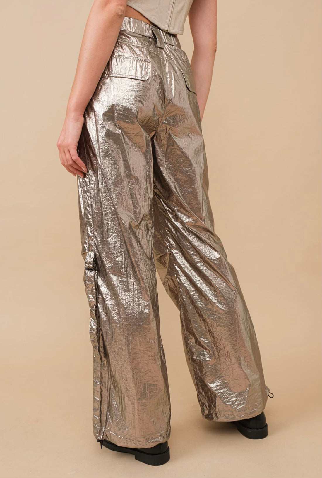 Metallic Cargo Pant